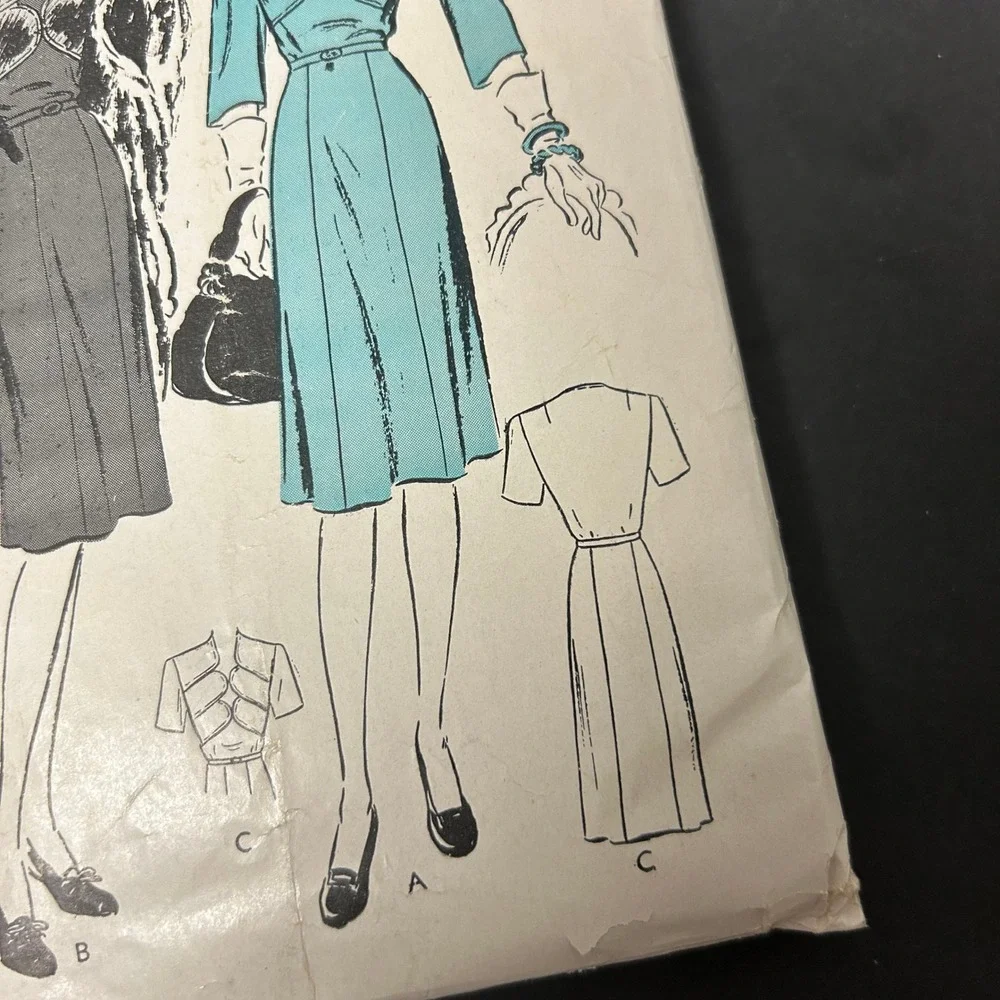 Vintage 40's Butterick Sewing Pattern 2790 Women Size 16 34 Bust Dress Frock HTF